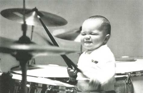 Baby drummer - never too young to learn the drums!